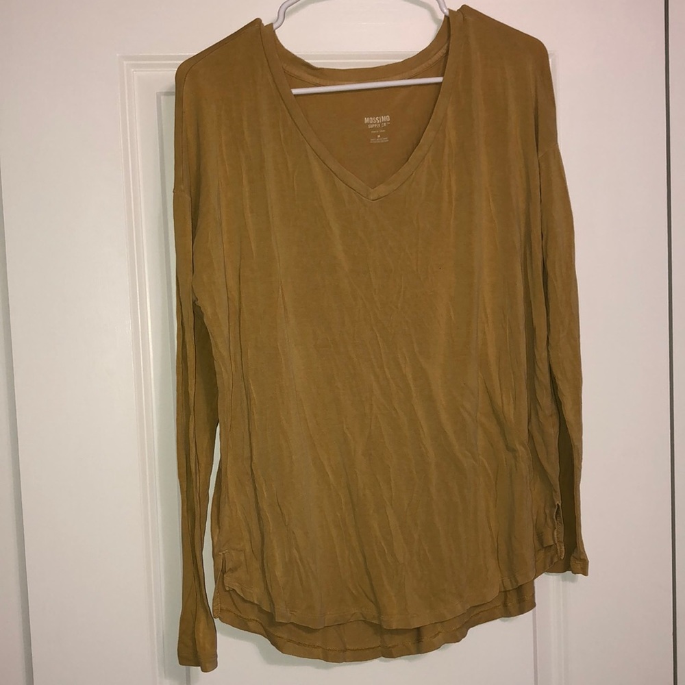 This is a Medium Mossimo golden long sleeve top.